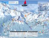 Mapa lyžiarskej lokality La Plagne, ktorá je kabínou Vanoise Express prepojená s Les Arcs - Lyžovačky v Alpách, www.hitka.sk 