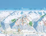 Lyžiarska mapa oblastí Pischa - Jakobshorn - Rinerhorn (© Destination Davos Klosters) Lyžovačky v Alpách, Dovolenka na lodi a plavby, Formula F1, www.hitka.s