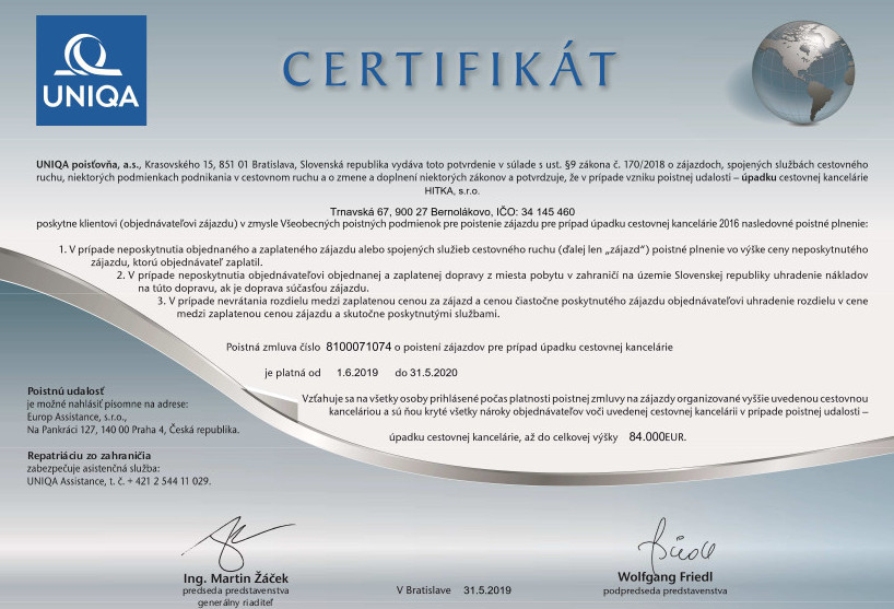 Certifikát k úpadku CK 1.6.2019-31.5.2020