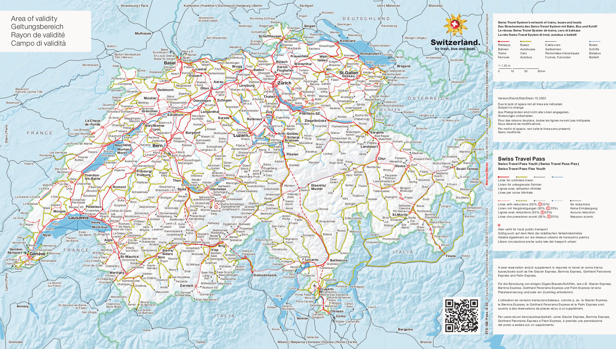 Mapa švajčiarskeho dopravného systému