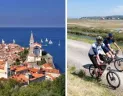 Na bicykli z Terstu cez Taliansko, Slovinsko a Chorvátsko do Puly - pohľad na prímorské mesto a cyklistov