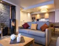 Obývačka apartmánu 6/8 v rezidencii Balcons Platinium Val Cenis