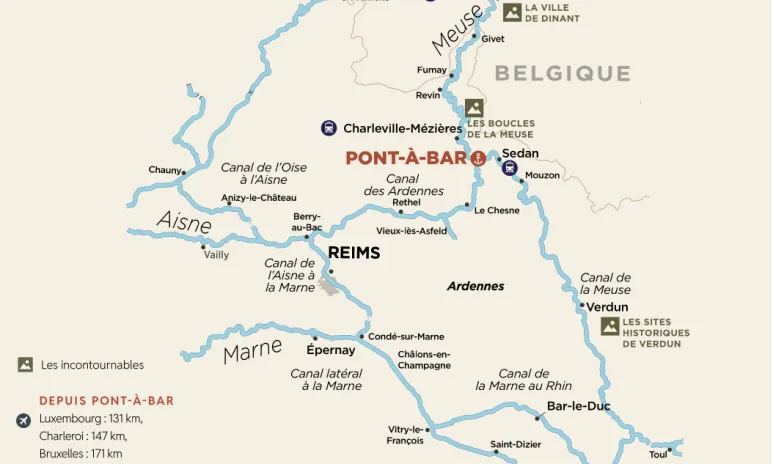 Mapa plavebnej oblasti Ardeny