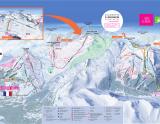 Mapa tratí lyžiarskej oblasti Espace San Bernardo (© OT La Rosière) Lyžovačky v Alpách, Dovolenka na lodi a plavby, Formula F1, www.hitka.sk