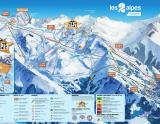 Mapa lyžiarskej oblasti Les 2 Alpes - Lyžovačky v Alpách, www.hitka.sk 