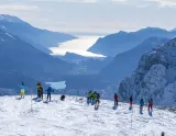 Lyžiarska oblasť Paganella - pohľad na Lago di Garda z Cima Paganella