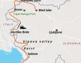 Slovinskom na bicykli od Álp k Jadranu - mapa trasy