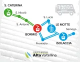 Mapa skibusov v medzi Sta Caterinou, Bormiom a Isolacciou
