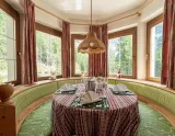 Krásny a príjemný Hotel VILLETTA MARIA s wellness, vo Val di Fassa - Taliansko  -  reštaurácia s nádherným výhľadom
