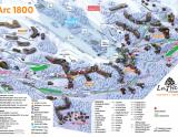 Mapa strediska Arc 1800  - Lyžovačky v Alpách, www.hitka.sk