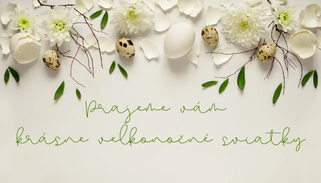 Veľkonočné prianie s kvietkami a vajíčkami