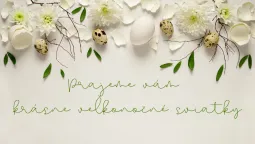 Veľkonočné prianie s kvietkami a vajíčkami