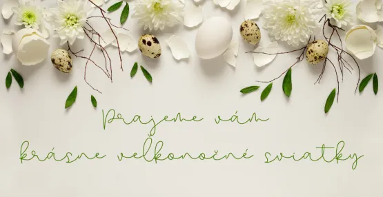 Veľkonočné prianie s kvietkami a vajíčkami